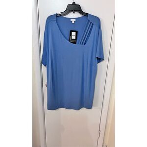 AVENUE BLUE V NECK T SHIRT BLOUSE WOMENS SIZE 22/24 NEW P1-191
